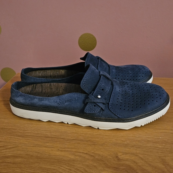 Merrell Women's Perforated Slip-on Mules Navy Blue - Picture 2 of 11